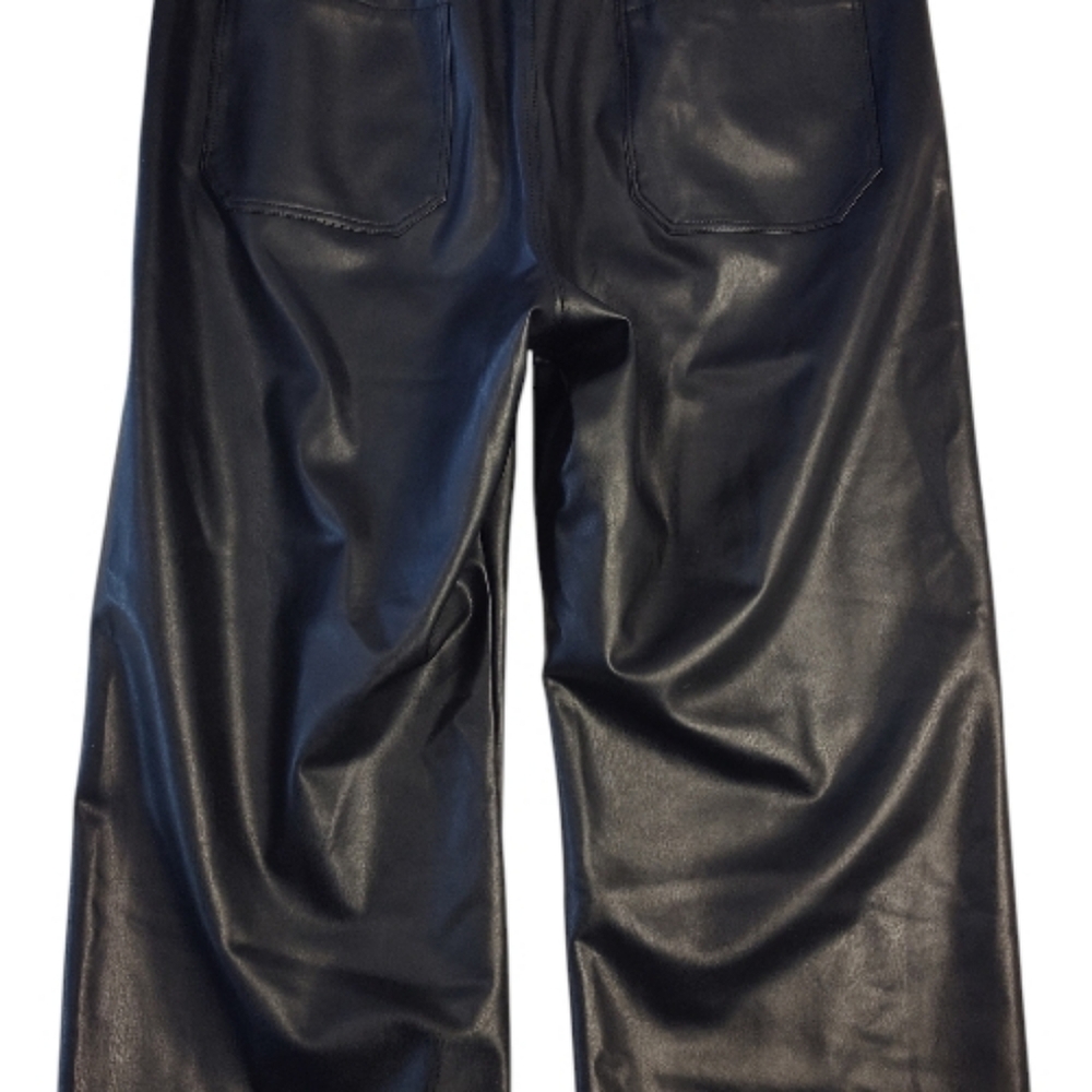 Maeve By Anthropology Black Faux Leather Pants Women's Size 32 - Picture 2 of 13